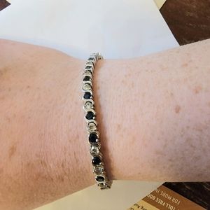 Sapphire and sterling silver bracelet